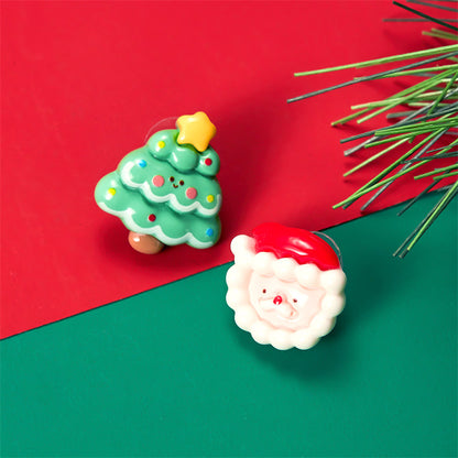 1 Pair Cute Christmas Tree Santa Claus Gingerbread Plating Arylic Ear Studs