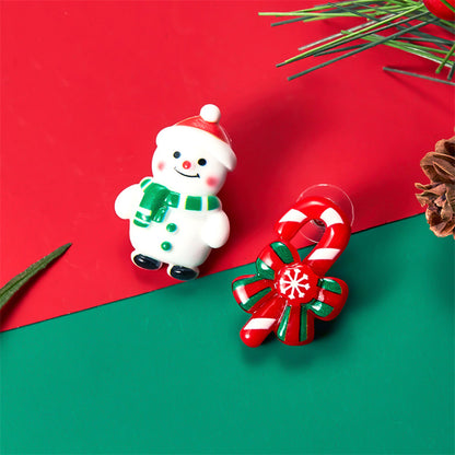 1 Pair Cute Christmas Tree Santa Claus Gingerbread Plating Arylic Ear Studs