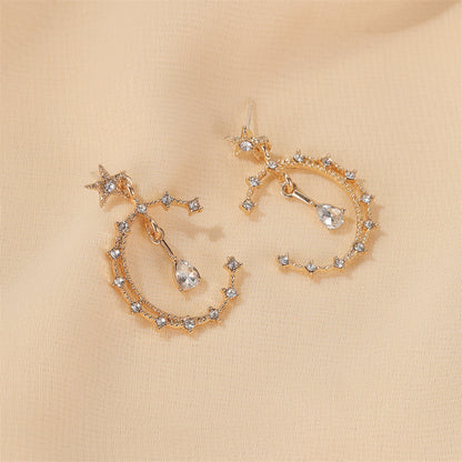 New Fashion  Exaggerated Star Moon Earrings Earrings Ladies Long Star Earrings Wholesale Gooddiy