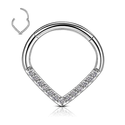 Rock Streetwear Water Droplets Stainless Steel Polishing Inlay Rhinestones Nose Ring