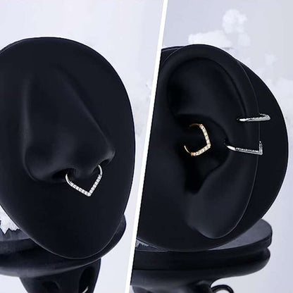 Rock Streetwear Water Droplets Stainless Steel Polishing Inlay Rhinestones Nose Ring