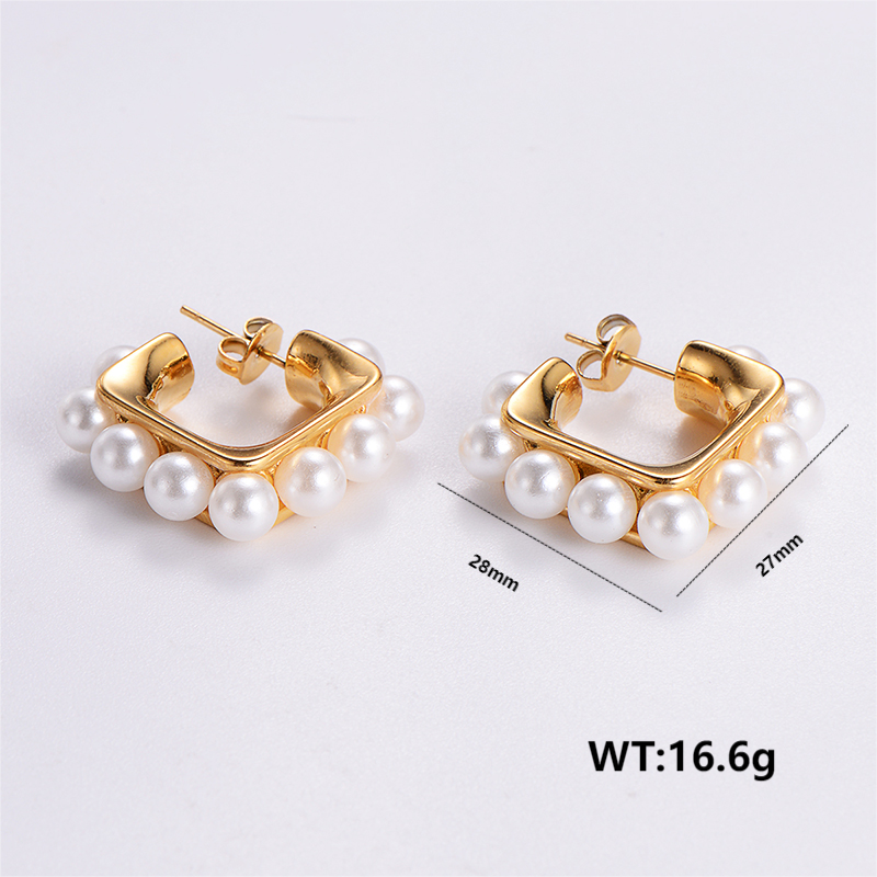 1 Pair Simple Style Solid Color Plating Stainless Steel 24k Gold Plated Ear Studs