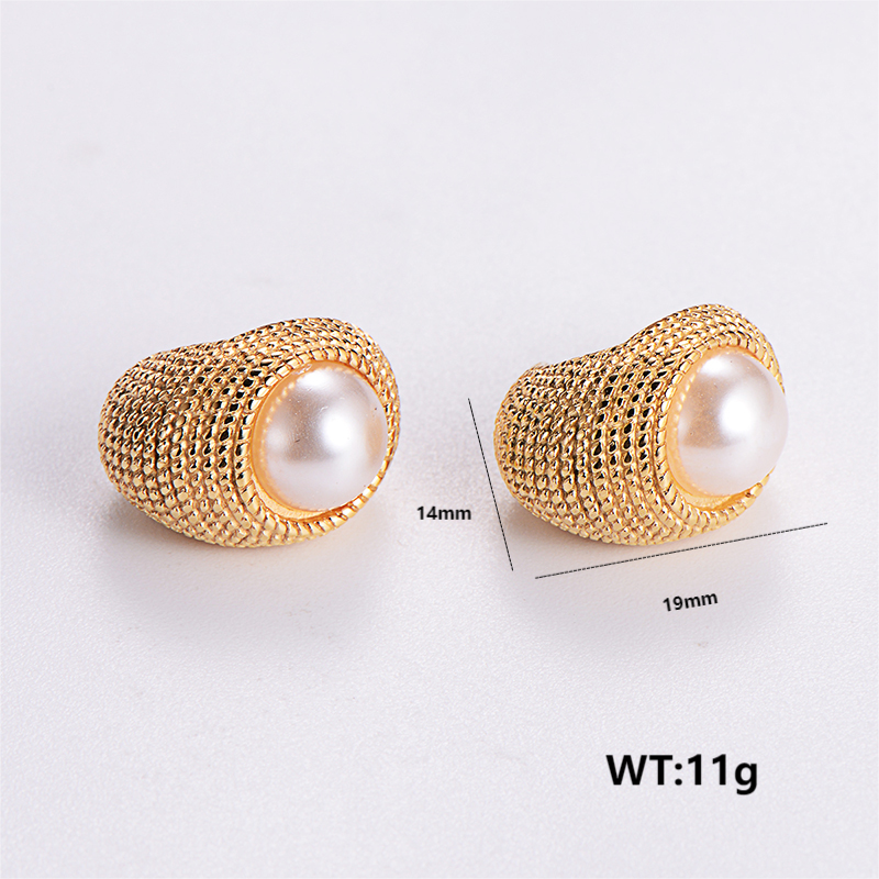 1 Pair Simple Style Solid Color Plating Stainless Steel 24k Gold Plated Ear Studs