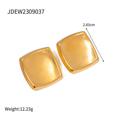 1 Pair Ig Style Vintage Style Square Plating Stainless Steel 18k Gold Plated Ear Studs