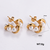 1 Pair Simple Style Solid Color Plating Stainless Steel 24k Gold Plated Ear Studs