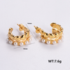 1 Pair Simple Style Solid Color Plating Stainless Steel 24k Gold Plated Ear Studs