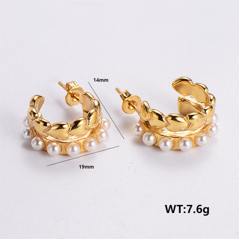 1 Pair Simple Style Solid Color Plating Stainless Steel 24k Gold Plated Ear Studs