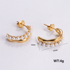 1 Pair Simple Style Solid Color Plating Stainless Steel 24k Gold Plated Ear Studs