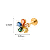 1 Piece Ig Style Vintage Style Geometric Flower Bow Knot Plating Inlay Titanium Alloy Zircon 18k Gold Plated Lip Stud Ear Studs