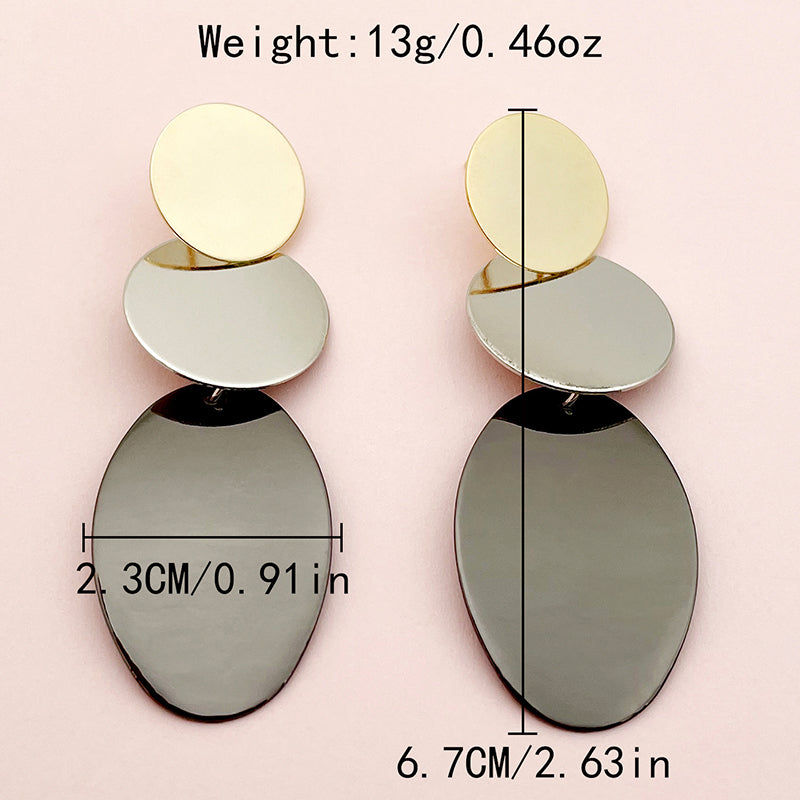 1 Pair Elegant Simple Style Oval Plating Stainless Steel Gold Plated Drop Earrings