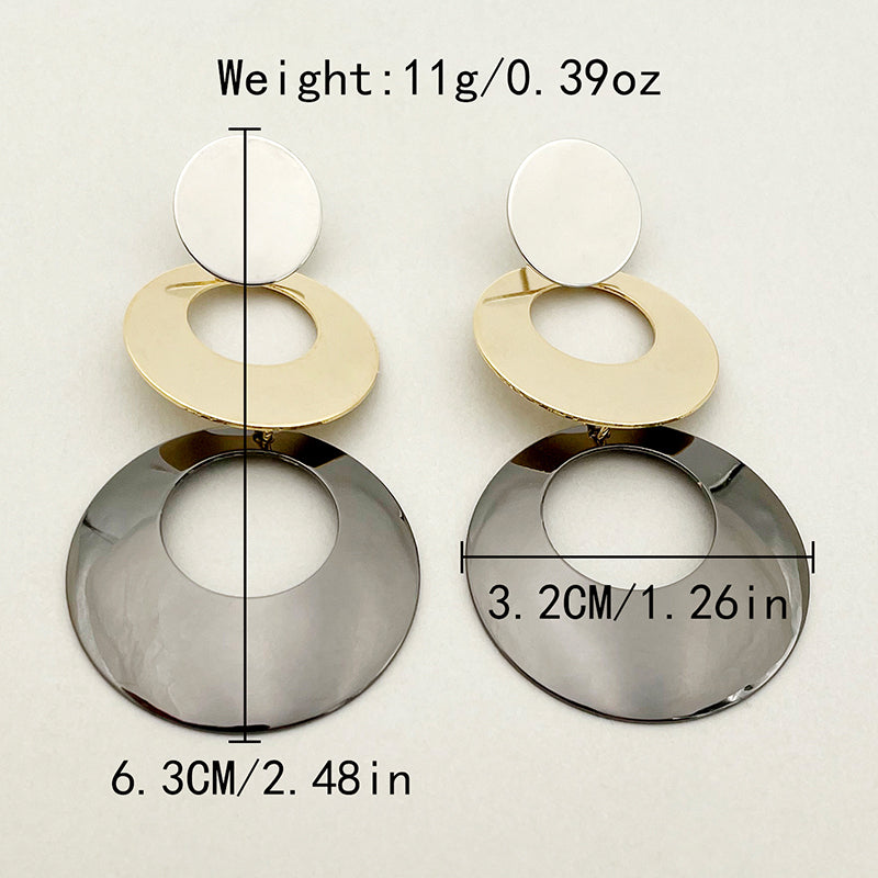 1 Pair Elegant Simple Style Oval Plating Stainless Steel Gold Plated Drop Earrings