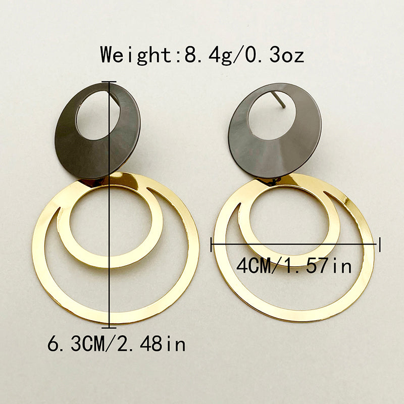 1 Pair Elegant Simple Style Oval Plating Stainless Steel Gold Plated Drop Earrings