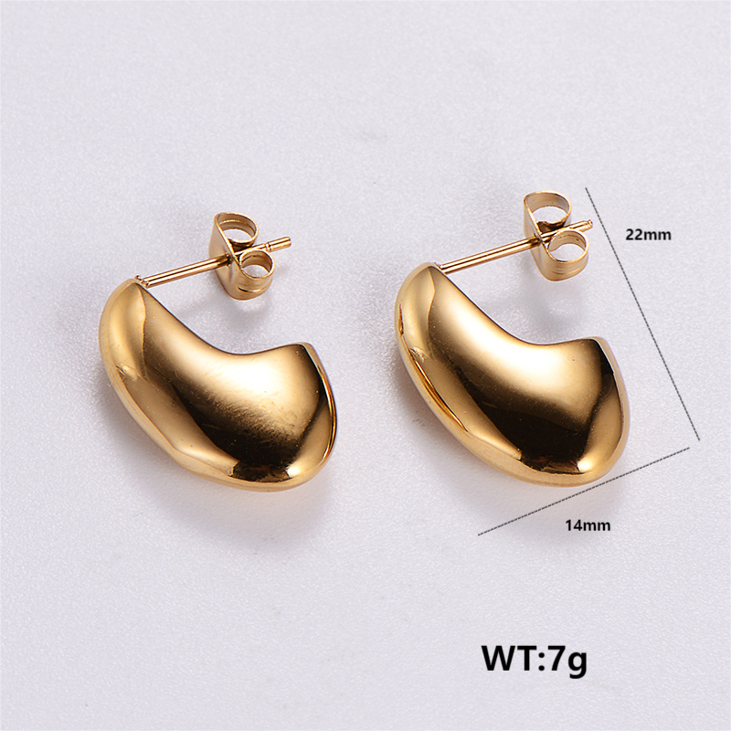 1 Pair Retro Roman Style Geometric Plating Stainless Steel 24k Gold Plated Ear Studs