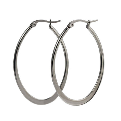 Simple Style Heart Shape Titanium Steel Gold Plated Hoop Earrings 1 Pair