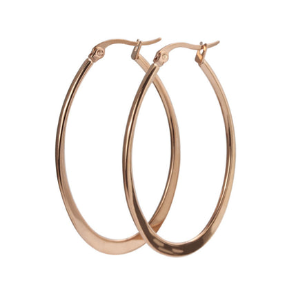 Simple Style Heart Shape Titanium Steel Gold Plated Hoop Earrings 1 Pair