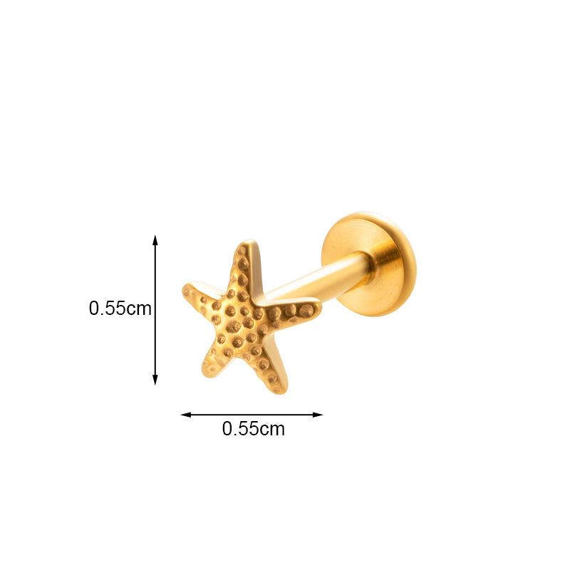 1 Piece Ig Style Vintage Style Palm Feather Snake Plating Inlay Titanium Alloy Zircon 18k Gold Plated Ear Studs