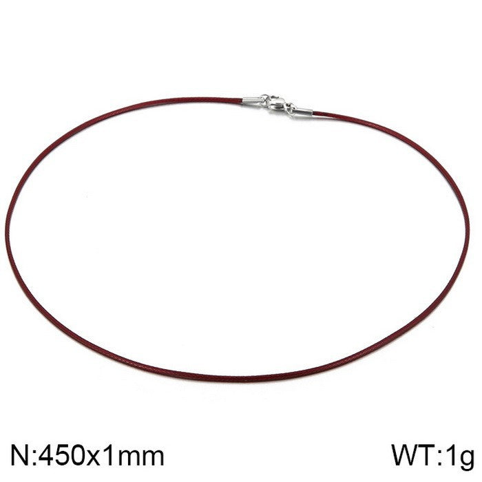 Simple Style Geometric Solid Color Stainless Steel Leather Rope Chain Unisex Necklace