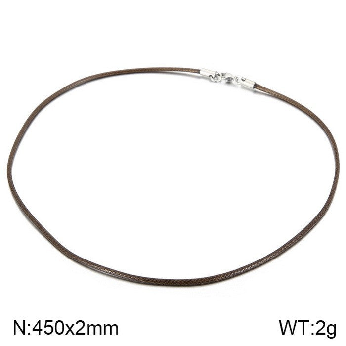 Simple Style Geometric Solid Color Stainless Steel Leather Rope Chain Unisex Necklace