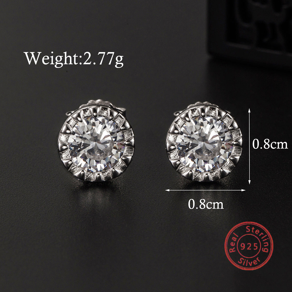 1 Pair Ig Style Vintage Style Star Flower Plating Inlay Sterling Silver Zircon White Gold Plated Rhodium Plated Ear Studs