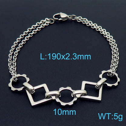 Retro Geometric Stainless Steel Titanium Steel Plating Bracelets Earrings Necklace