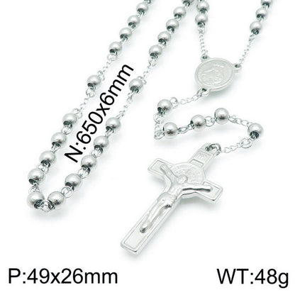 Wholesale Elegant Lady Cross Titanium Steel Plating Sweater Chain