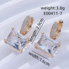 1 Pair Sweet Simple Style Shiny Square Heart Shape Rectangle Inlay Copper Zircon Drop Earrings