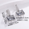 1 Pair Sweet Simple Style Shiny Square Heart Shape Rectangle Inlay Copper Zircon Drop Earrings