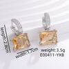 1 Pair Sweet Simple Style Shiny Square Heart Shape Rectangle Inlay Copper Zircon Drop Earrings