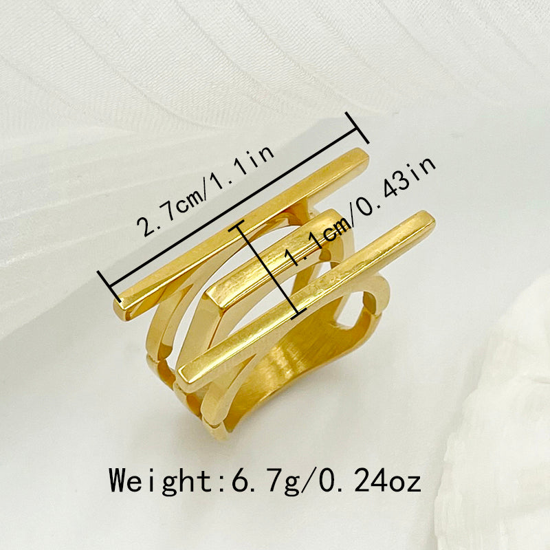 Ig Style Simple Style Geometric Stainless Steel Polishing Plating Gold Plated Rings