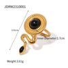 Retro Snake Stainless Steel Plating 18k Gold Plated Rings Earrings