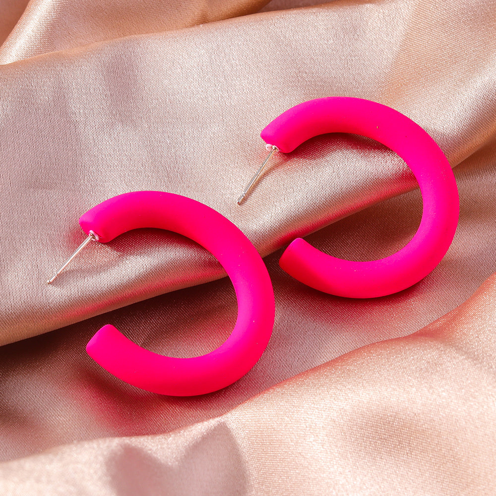 1 Pair Simple Style C Shape Plastic Ear Studs