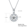 Elegant Classical Snowflake Sterling Silver Gra Plating Inlay Moissanite Rhodium Plated Pendant Necklace