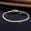 Casual Classic Style Round Brass 18k Gold Plated Platinum Plated Rhodium Plated Zircon Tennis Bracelet In Bulk