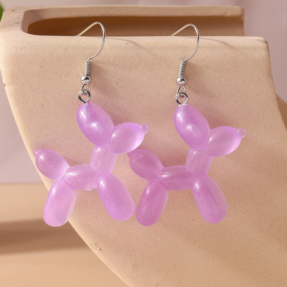 1 Pair Cute Dog Synthetic Resin Drop Earrings