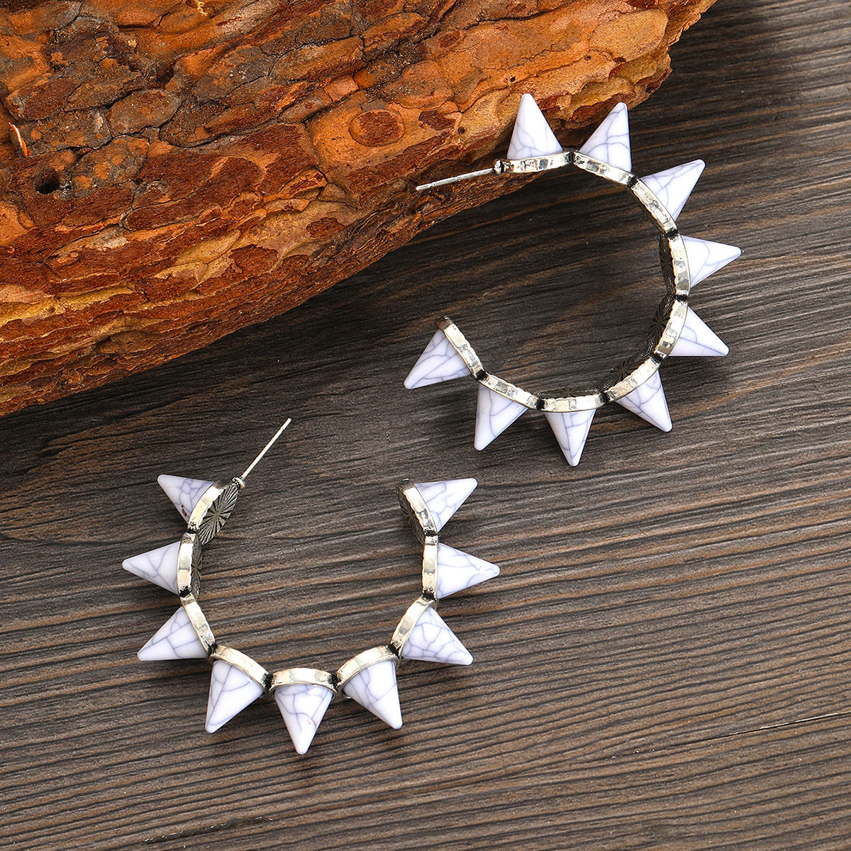 1 Pair Retro Geometric Plating Alloy Ear Studs