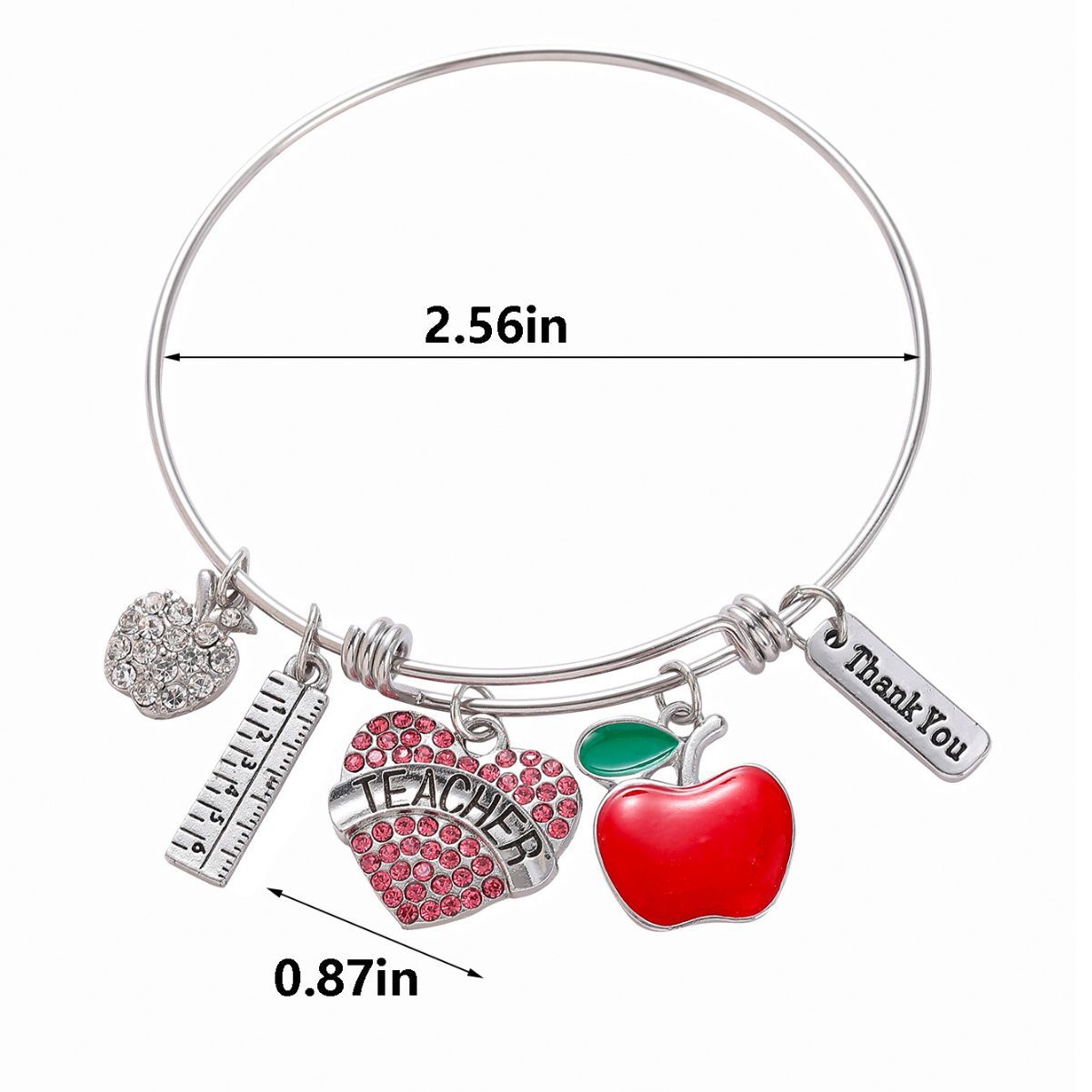 Elegant Lady Simple Style Heart Shape Apple Stainless Steel Plating Inlay Zircon Bangle