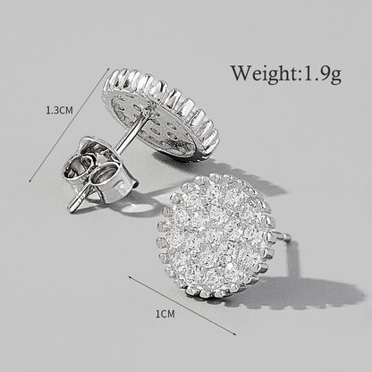 1 Pair Cute Sweet Triangle Heart Shape Plating Inlay Sterling Silver Zircon White Gold Plated Rhodium Plated Ear Studs