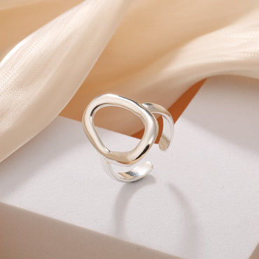 Modern Style Artistic Geometric Stainless Steel Open Rings