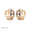 1 Pair Luxurious Shiny Circle Square Plating Inlay Copper Zircon 18k Gold Plated Earrings