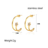 1 Pair Simple Style Solid Color Inlay Titanium Steel Zircon Ear Studs