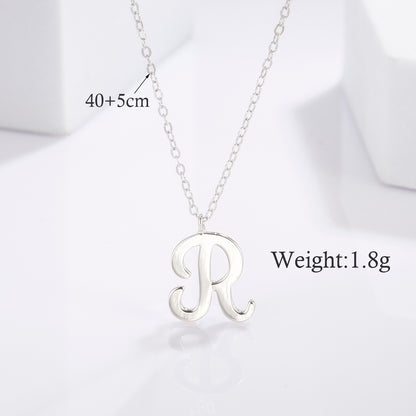 Simple Style Commute Cross Letter Sterling Silver Plating Inlay Zircon White Gold Plated Pendant Necklace