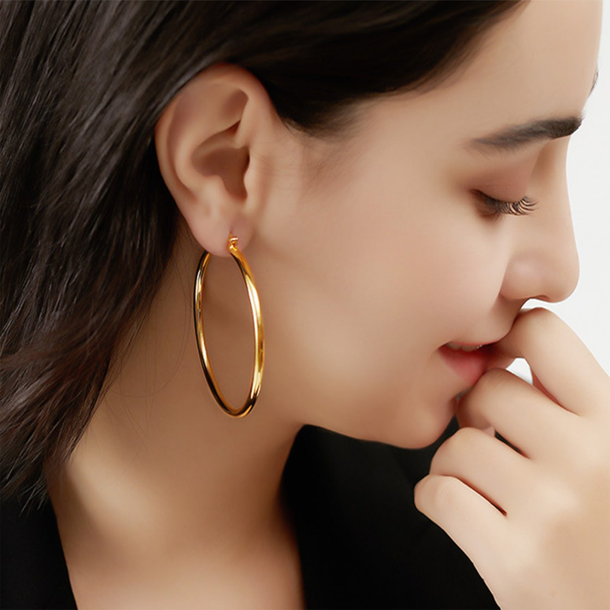 4 Pairs Simple Style Classic Style Solid Color Plating Stainless Steel 18k Gold Plated Earrings