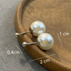 1 Pair Simple Style Round Plating Imitation Pearl 14k Gold Plated Silver Plated Ear Studs