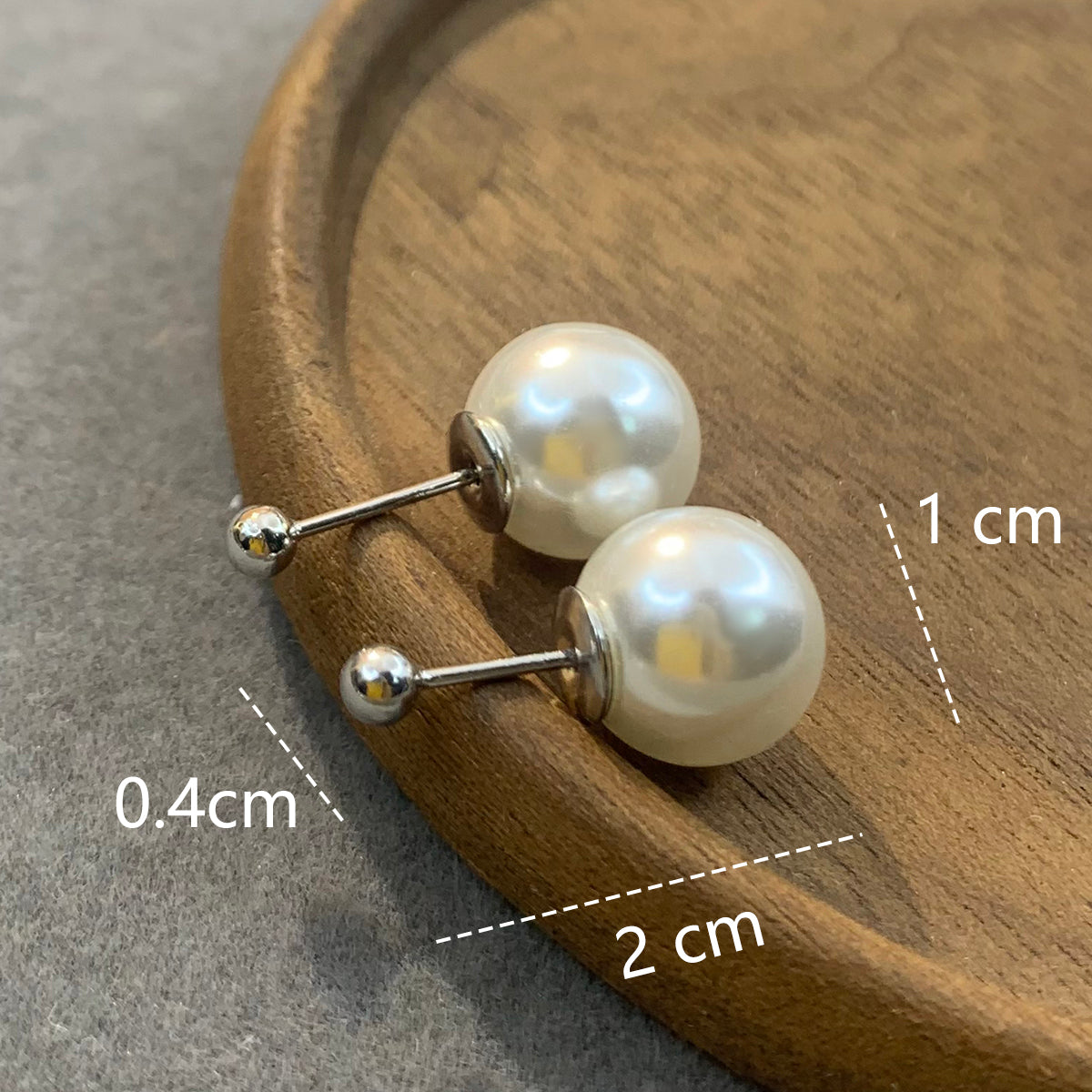 1 Pair Simple Style Round Plating Imitation Pearl 14k Gold Plated Silver Plated Ear Studs