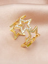 Elegant Lady Pentagram White Gold Plated Gold Plated Rhinestones Alloy Wholesale Open Rings