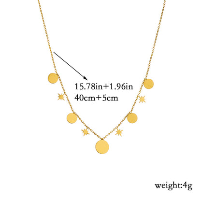 Wholesale Elegant Lady Geometric Titanium Steel Plating 18k Gold Plated Necklace