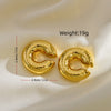 1 Pair Simple Style C Shape Plating Stainless Steel Ear Cuffs