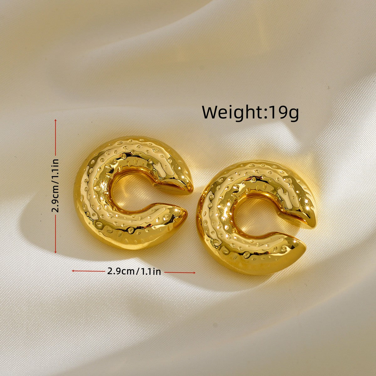 1 Pair Simple Style C Shape Plating Stainless Steel Ear Cuffs