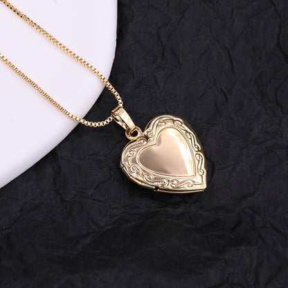 Casual Streetwear Heart Shape Copper Plating 18k Gold Plated Pendant Necklace