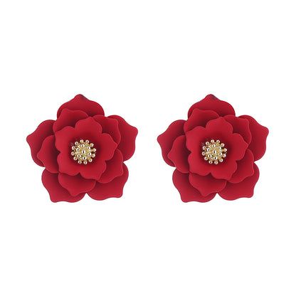 1 Pair Sweet Flower Alloy Earrings